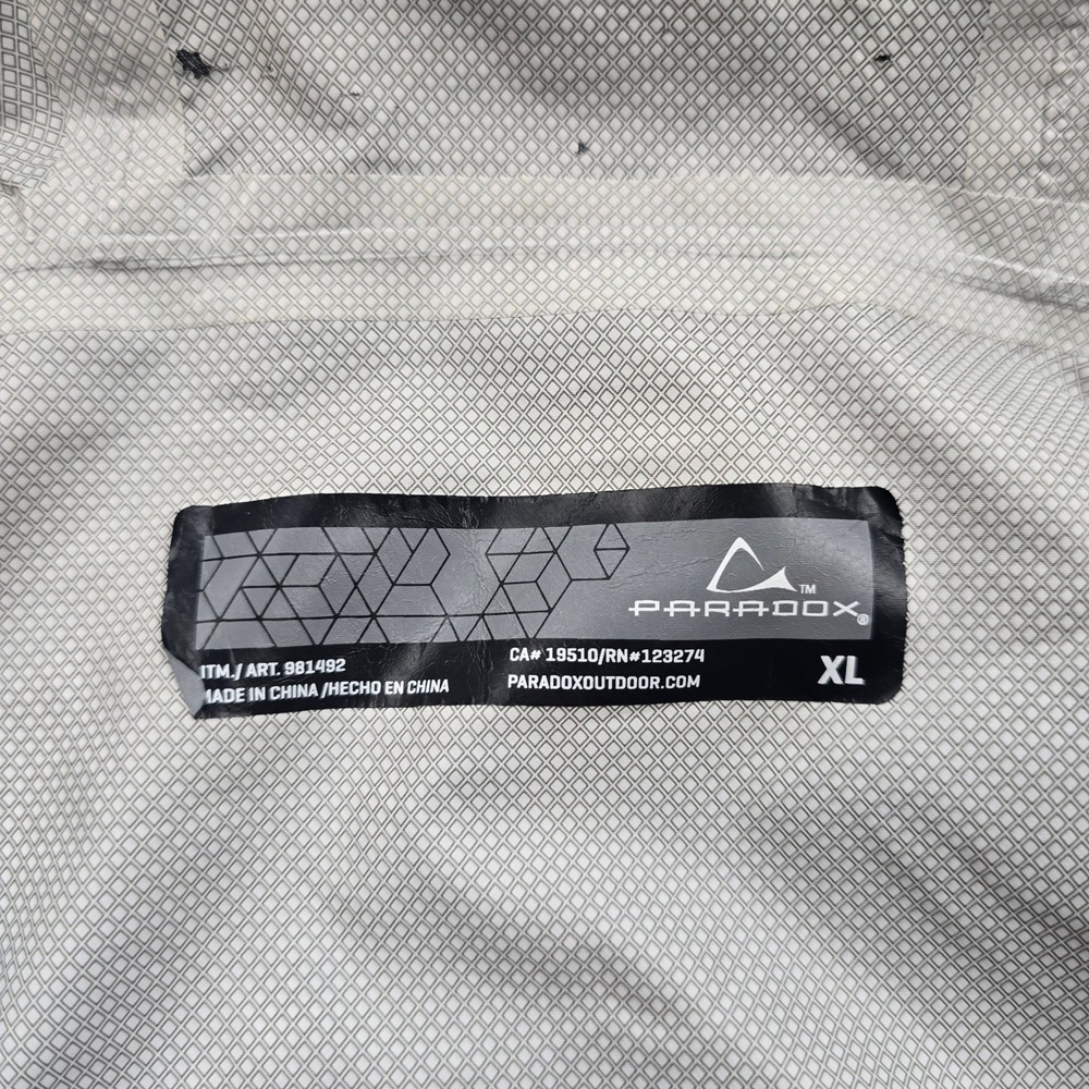 Paradox Windbreaker Jacket Mens XL Gray Full Zip Hoodie Water Resistant Outdoors - Picture 8 of 12
